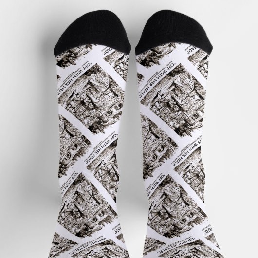 Mit ihrem Kopf Wonderland Alice Queen Zitat Socken (Oben)