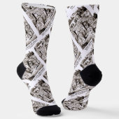 Mit ihrem Kopf Wonderland Alice Queen Zitat Socken (Gewinkelt)