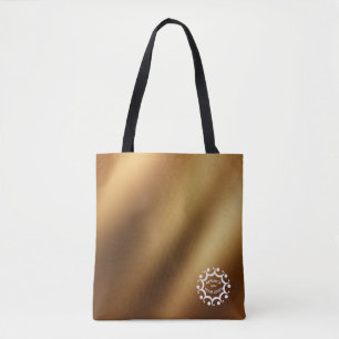 Mit Ihrem Logo über glatten Imitaten Gold gekennze Tasche