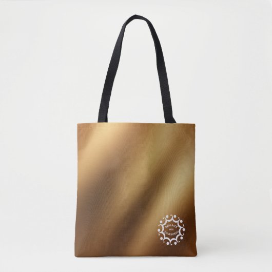 Mit Ihrem Logo über glatten Imitaten Gold gekennze Tasche (Vorderseite)