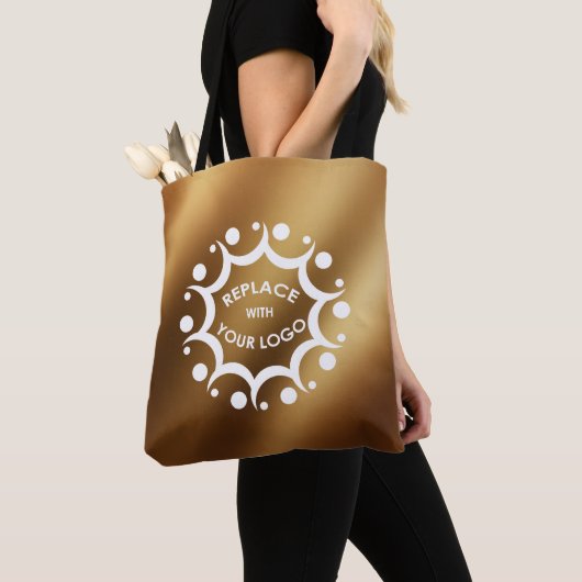 Mit Ihrem Logo über glatten Imitaten Gold gekennze Tasche (Von Nahem)