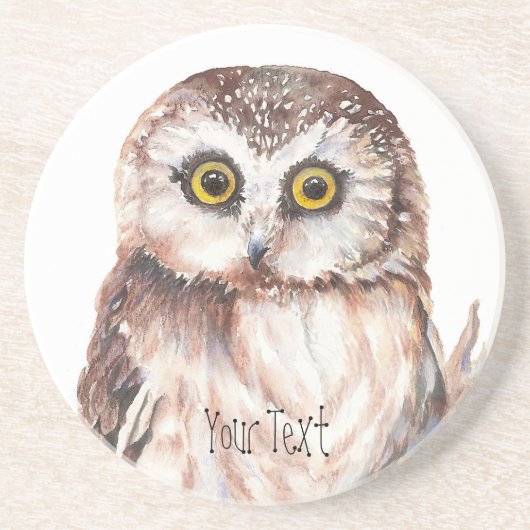 Mit Ihrem Namen Funny Owl - Bird, Nature Untersetzer (Vorne)