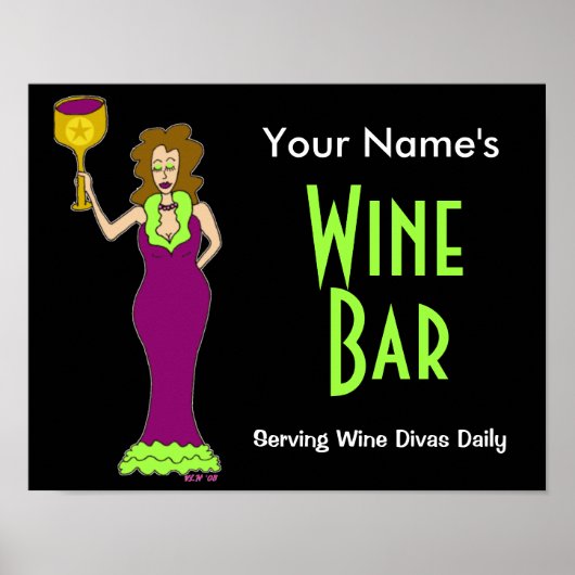 Mit Ihrem Namen Wein Bar Poster anpassen (Vorne)