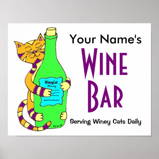 Mit Ihrem Namen Wein Bar Poster anpassen (Vorne)