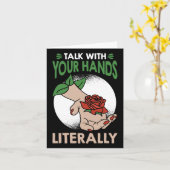 Mit Ihren Händen buchstäblich amerikanische Zeiche Karte (Gelbe Blume)