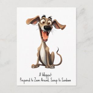 Mit individuellem Text, 🐶verrückter 🤪 Whippet Postkarte