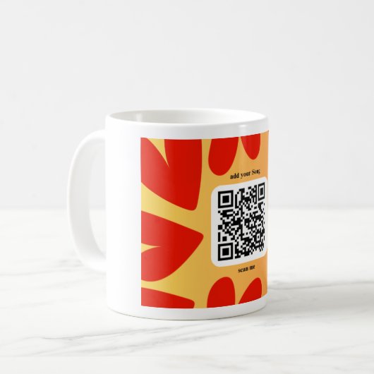 Mit individuellen persönlichen Song per QR-Code Kaffeetasse (Vorderseite Links)
