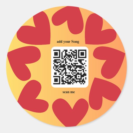 Mit individuellen persönlichen Song per QR-Code Runder Aufkleber (Vorderseite)