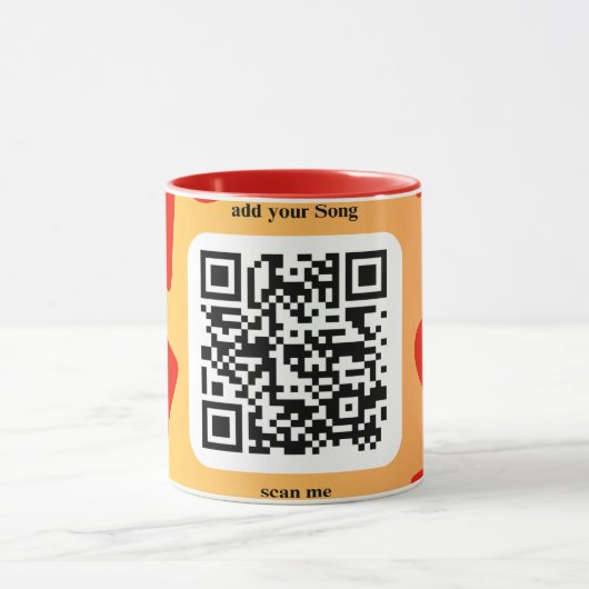 Mit individuellen persönlichen Song per QR-Code Tasse (Zentrum)