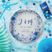 💍 Mit Initialen Cornblumen und Lavender Elegance Pappteller (Party)