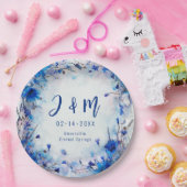 💍 Mit Initialen Cornblumen und Lavender Elegance Pappteller (Party)