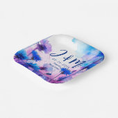 💍 Mit Initialen Cornblumen und Lavender Elegance Pappteller (Gewinkelt)