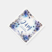 💍 Mit Initialen Cornblumen und Lavender Elegance Serviette (Ecke)