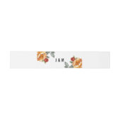 Mit Initialen Orange Rose Elegance Einladungsbanderole (Flach)
