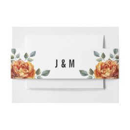 Mit Initialen Orange Rose Elegance Einladungsbanderole