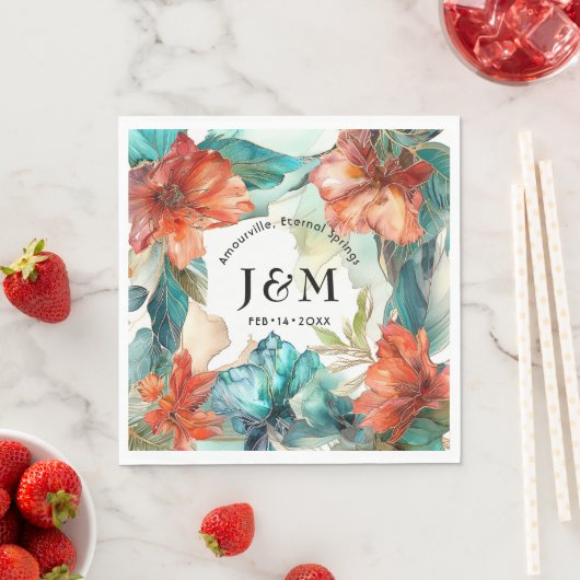 💗 mit Initialen Wedding Hibiskus Serenade Paradie Serviette (Beispiel)