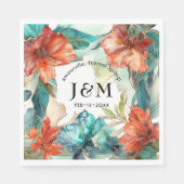 💗 mit Initialen Wedding Hibiskus Serenade Paradie Serviette (Vorderseite)