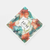 💗 mit Initialen Wedding Hibiskus Serenade Paradie Serviette (Ecke)