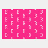 Mit/Initialmonogramm Buchstaben pink fuchsia anpas Geschenkpapier Set (Vorderseite 2)