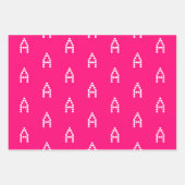 Mit/Initialmonogramm Buchstaben pink fuchsia anpas Geschenkpapier Set (Vorderseite)