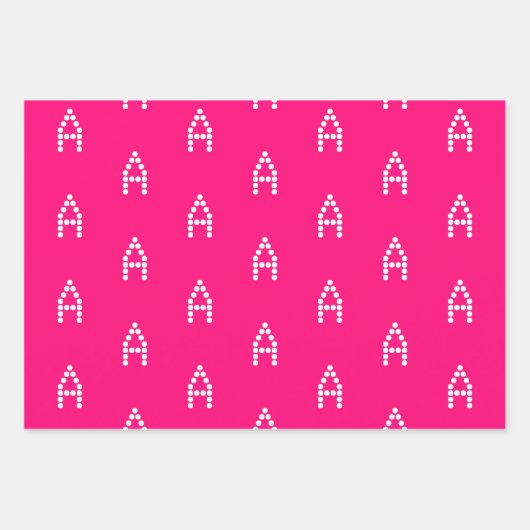 Mit/Initialmonogramm Buchstaben pink fuchsia anpas Geschenkpapier Set (Vorderseite)