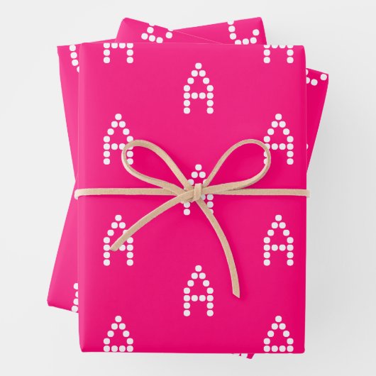 Mit/Initialmonogramm Buchstaben pink fuchsia anpas Geschenkpapier Set (Beispiel)