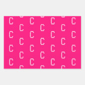Mit/Initialmonogramm Buchstaben pink fuchsia anpas Geschenkpapier Set (Vorderseite 3)
