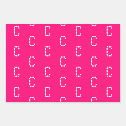 Mit/Initialmonogramm Buchstaben pink fuchsia anpas Geschenkpapier Set (Vorderseite 3)