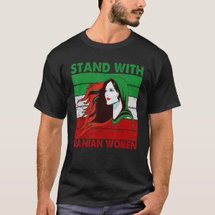 Mit iranischen Frauen im Iran-Flag-Retro Vintag T-Shirt