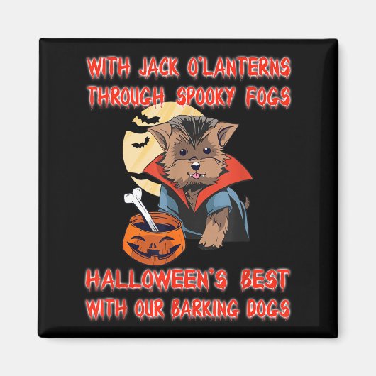 Mit Jack O Lanterns durch spookige Nebel lustig Magnet (Vorne)