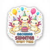 Mit jedem Jahr wird süßer Aufkleber (Vorderseite)