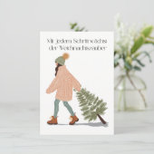 Mit jedem Schritt wächst der Weihnachtszauber Dankeskarte (Stehend Vorderseite)