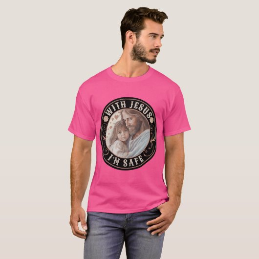 Mit Jesus bin ich sicher T-Shirt (Vorne ganz)