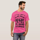 Mit Jesus im Herzen ist er unaufhaltsam Rugby-Spie T-Shirt (Vorne ganz)