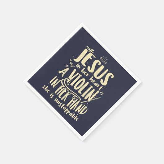 Mit Jesus in ihrem Herzen eine Geige in ihrer Hand Serviette (Ecke)