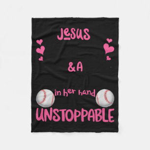 Mit Jesus in ihrem Herzen und einem Softball ist s Fleecedecke