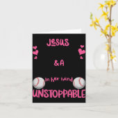 Mit Jesus in ihrem Herzen und einem Softball ist s Karte (Gelbe Blume)