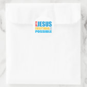 Mit Jesus ist alles möglich Runder Aufkleber (Tasche)