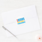 Mit Jesus ist alles möglich Runder Aufkleber (Umschlag)