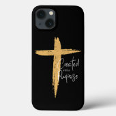 Mit Jesus kreiertes Gold-Kreuz Case-Mate iPhone Hülle (Rückseite)