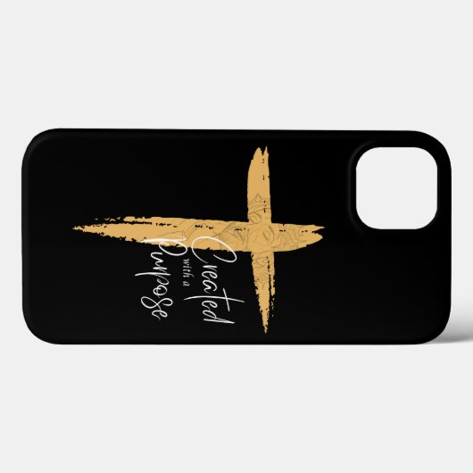 Mit Jesus kreiertes Gold-Kreuz Case-Mate iPhone Hülle (Rückseite (Horizontal))