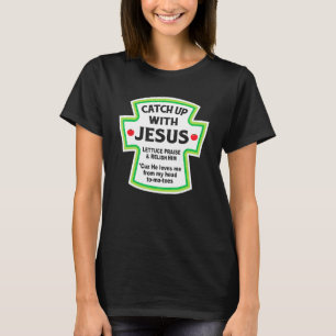 Mit Jesus Schritt halten lustiger Christ T-Shirt