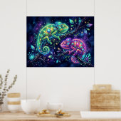 Mit Juwelen besetztes Chamäleon-Design-Wandposter Poster (Küche)