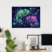 Mit Juwelen besetztes Chamäleon-Design-Wandposter Poster (Heimbüro)