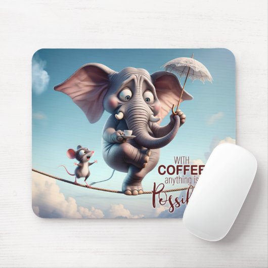 Mit Kaffee ist alles möglich Mousepad (Mit Mouse)