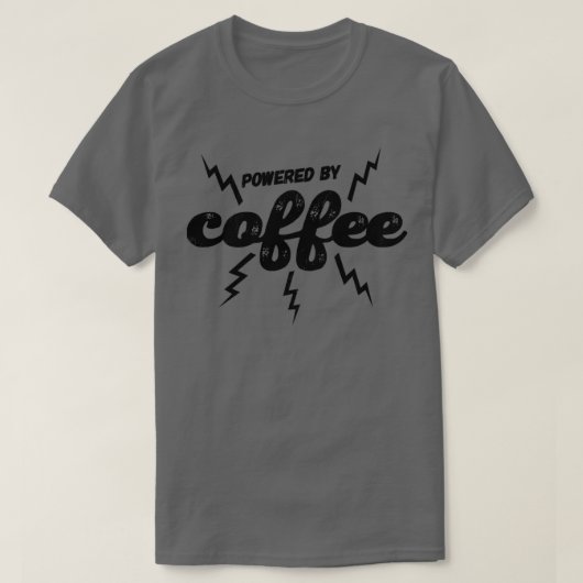 Mit Kaffee-Strom versorgt T-Shirt (Design vorne)
