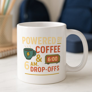 Mit Kaffee und 6.00 Uhr morgens zum Absetzen in di Kaffeetasse