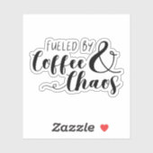 Mit Kaffee und Chaos gespeist Aufkleber (Blatt)