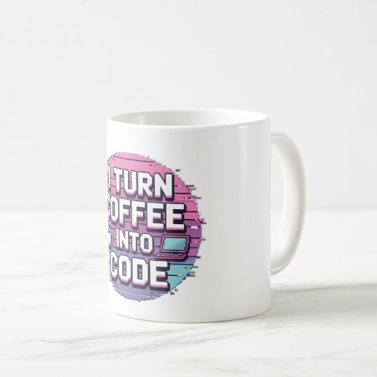 Mit Kaffee und Code betrieben Kaffeetasse (VorderseiteRechts)