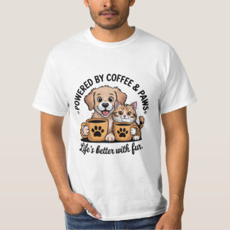 Mit Kaffee- und Pfützen versorgt T-Shirt